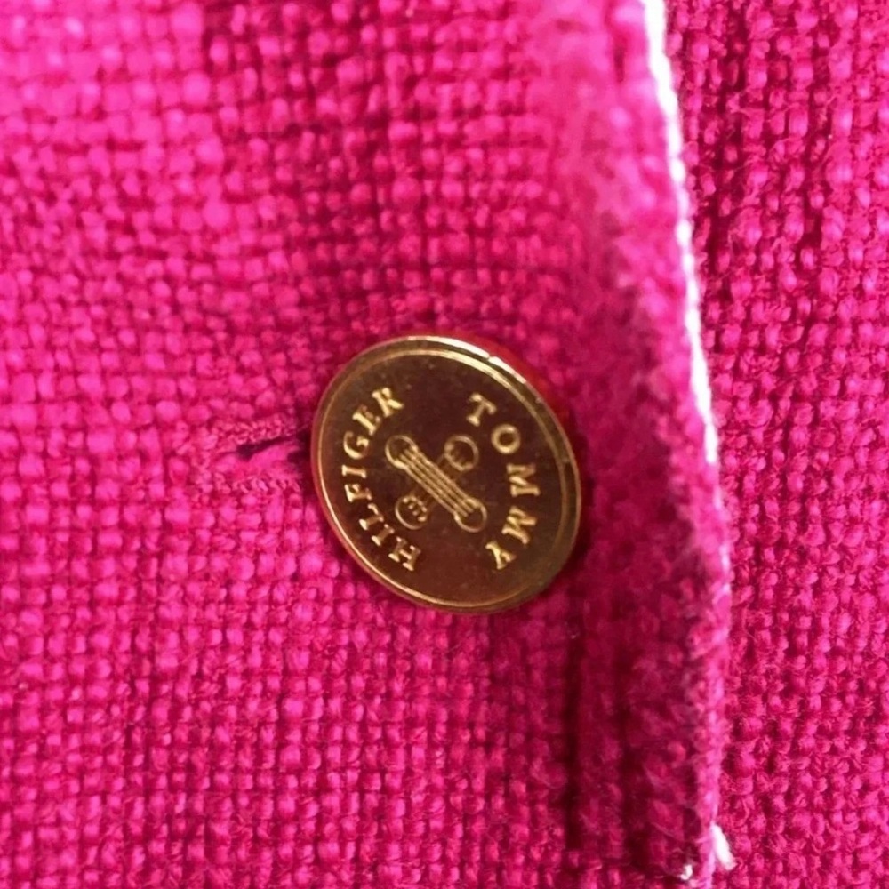 Tommy Hilfiger Pink Blazer Jacketet Size Medium 100% Cotton - Picture 4 of 9